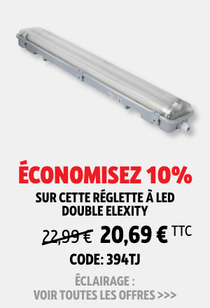 Économisez 10% sur cette réglette à LED double Elexity