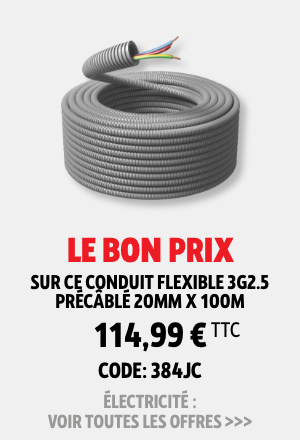 Le bon prix sur ce conduit flexible 3G2.5 précâblé 20mm x 100m