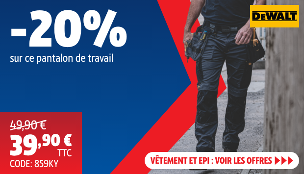 Économisez 20% sur ce pantalon de travail Barstow DeWalt