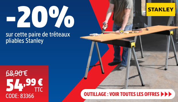 -20% sur cette paire de tréteaux pliables Stanley